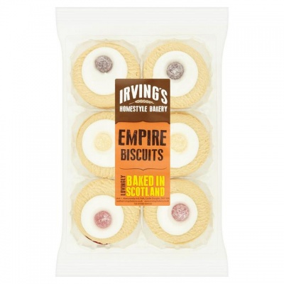 Irving's Home-style Bakery 6 Empire Biscuits (Jan - Dec 23) RRP £1.89 CLEARANCE XL 89p or 2 for £1.50